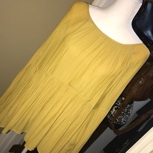 Sheer Yellow Long Sleeve Top